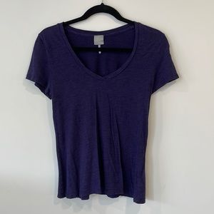 Bobi purple V neck T shirt